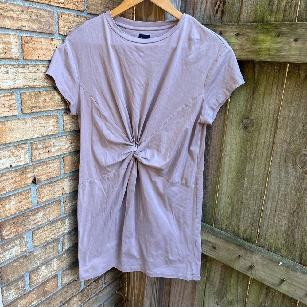 GAP Mauve Twist-Front Mini Dress